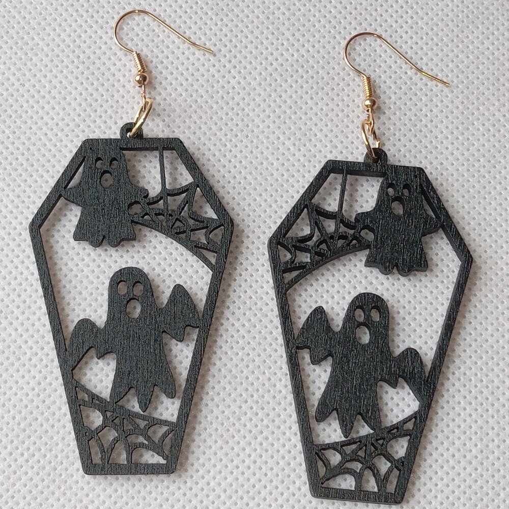 Spooky Halloween Casket Earrings, Fun Earrings, Funky Earrings, Unique Earrings